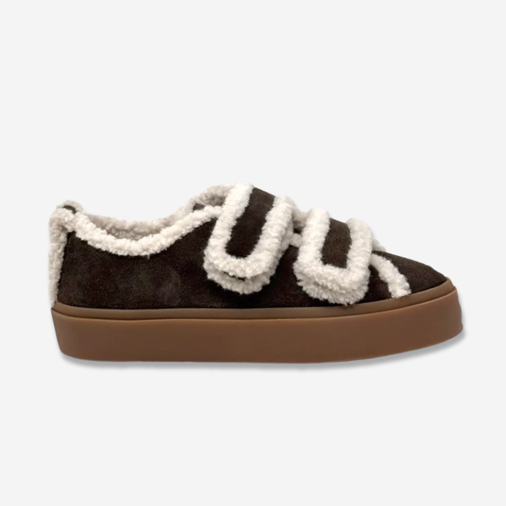 Shearling Low Velcro Dark Brown