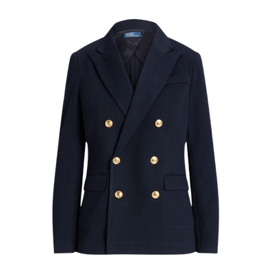 DOUBLE-BREASTED KNIT BLAZER