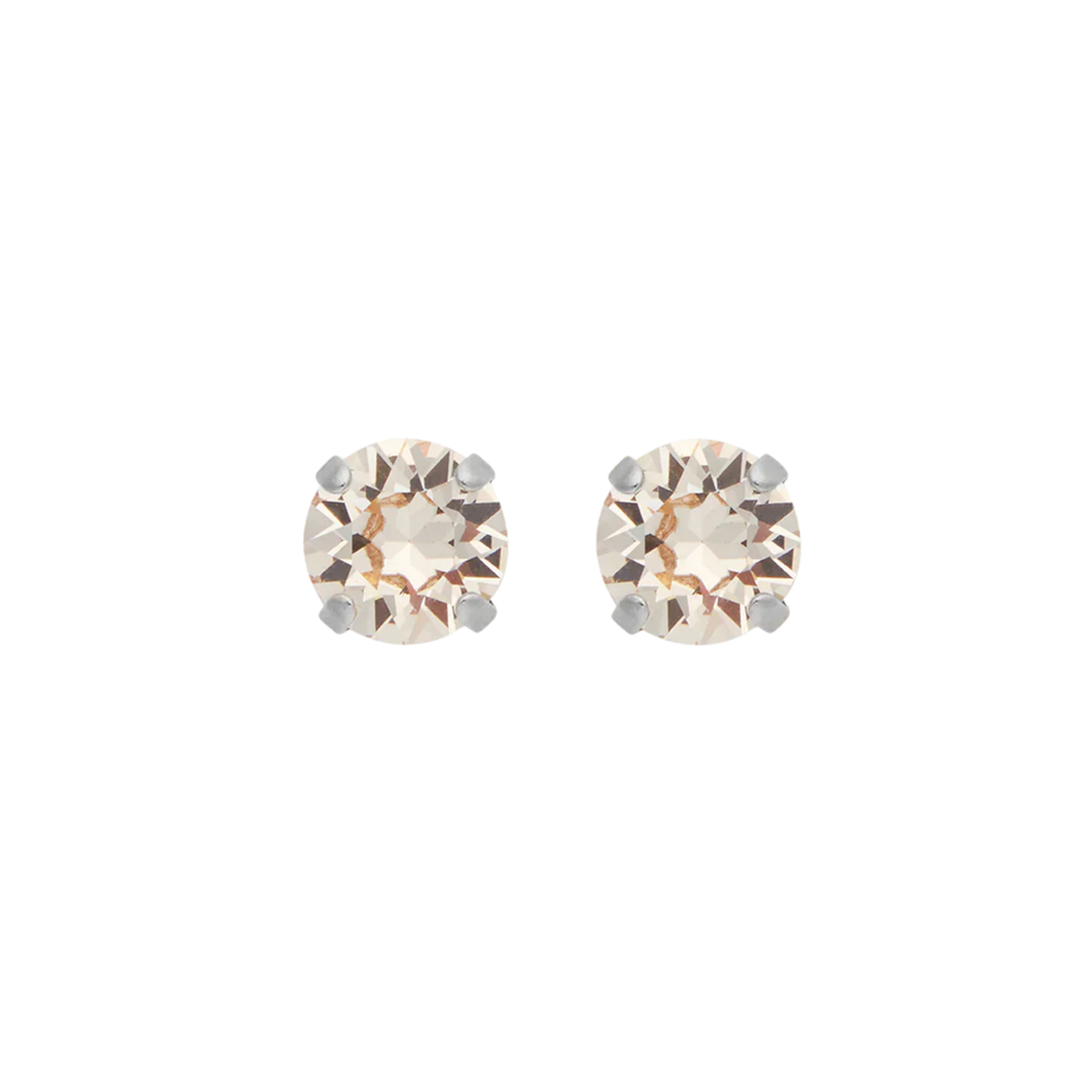 CLASSIC STUD EARRINGS RHODIUM SILK