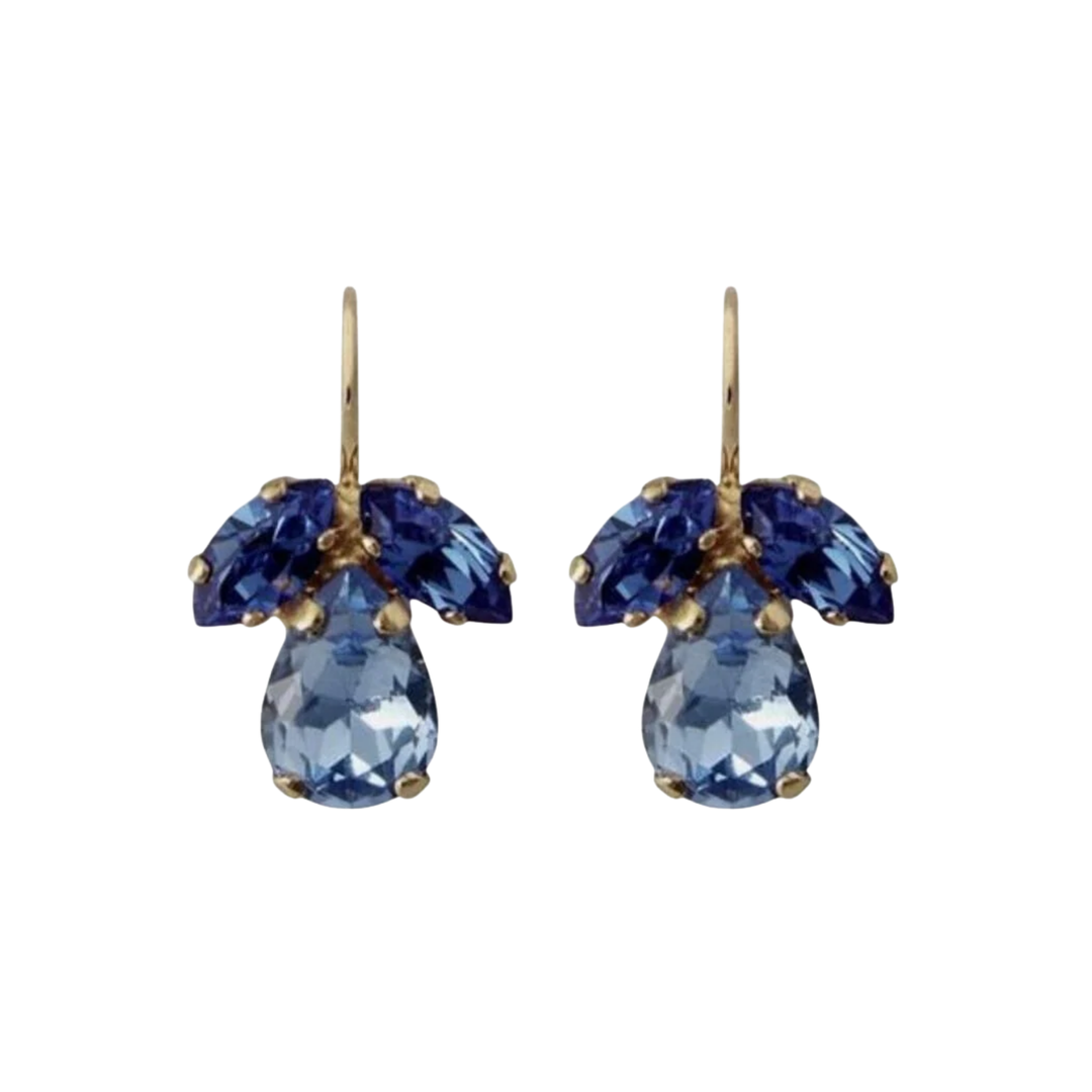 PETITE TIMO EARRINGS GOLD DENIM BLUE