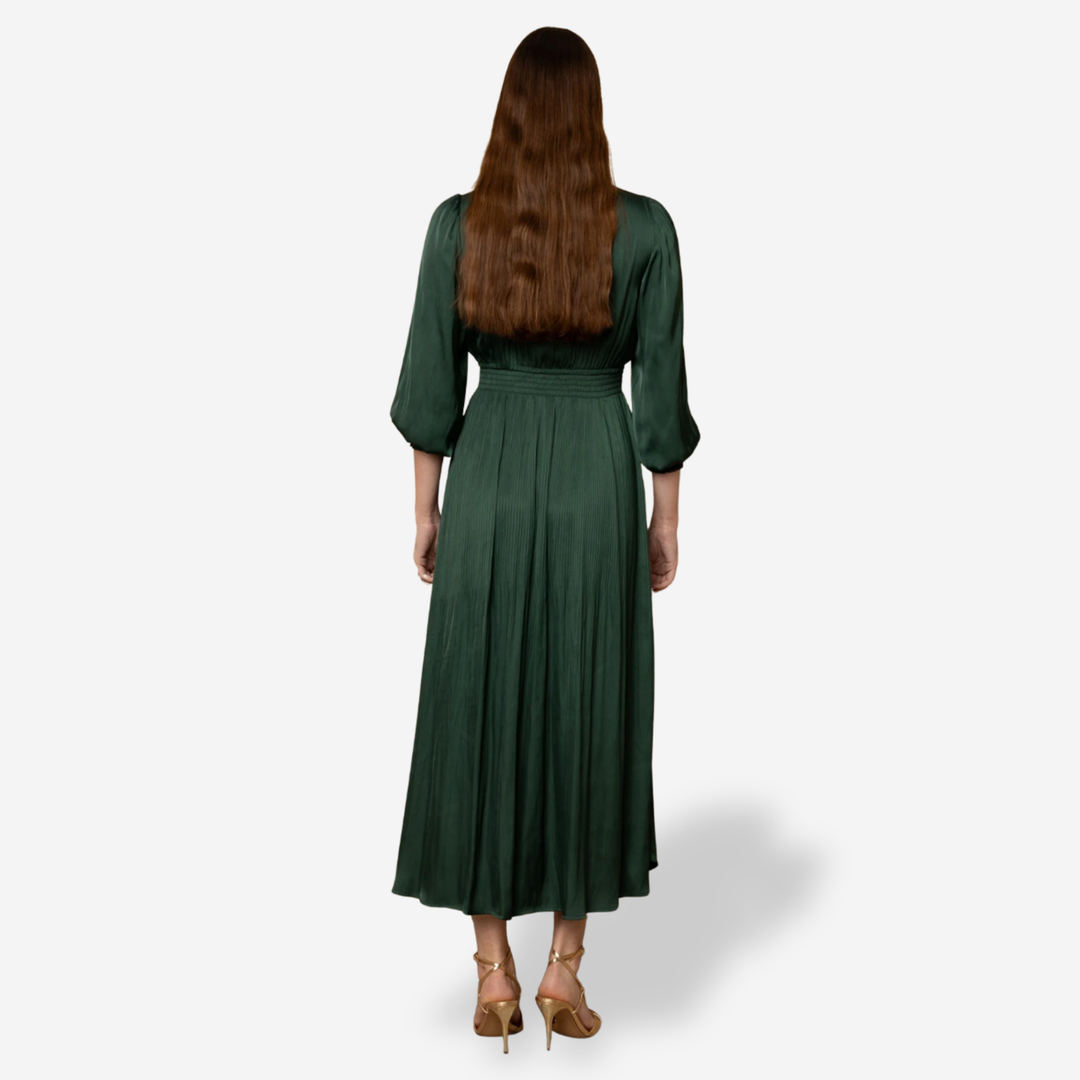 Adriel Solid Dress Emerald