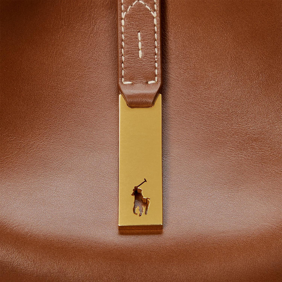 POLO ID CALFSKIN LARGE SHOULDER BAG CUOIO