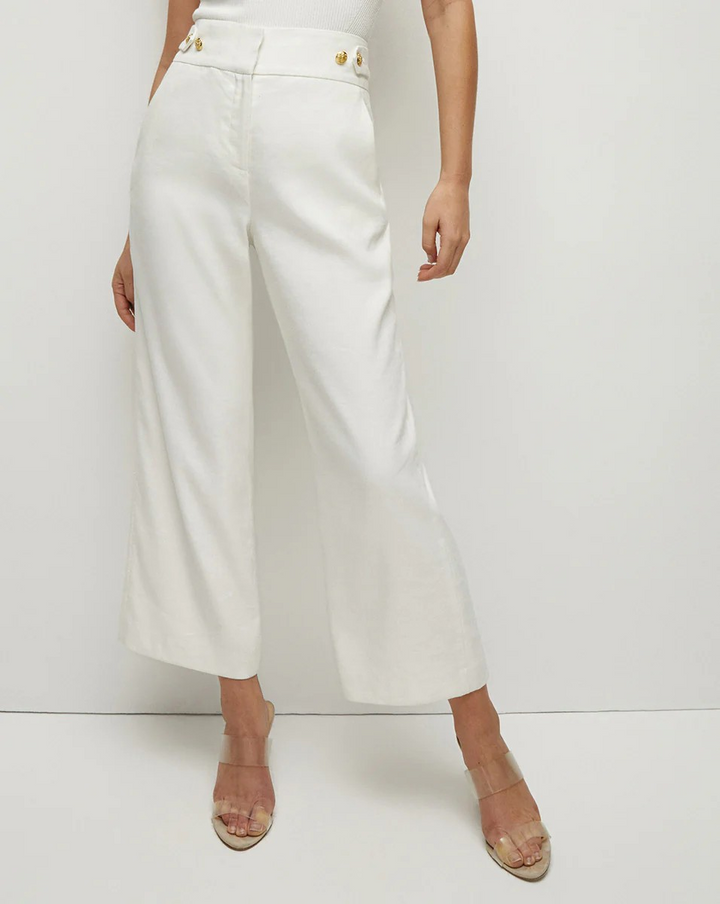 AUBRIE LINEN PANT Hvit