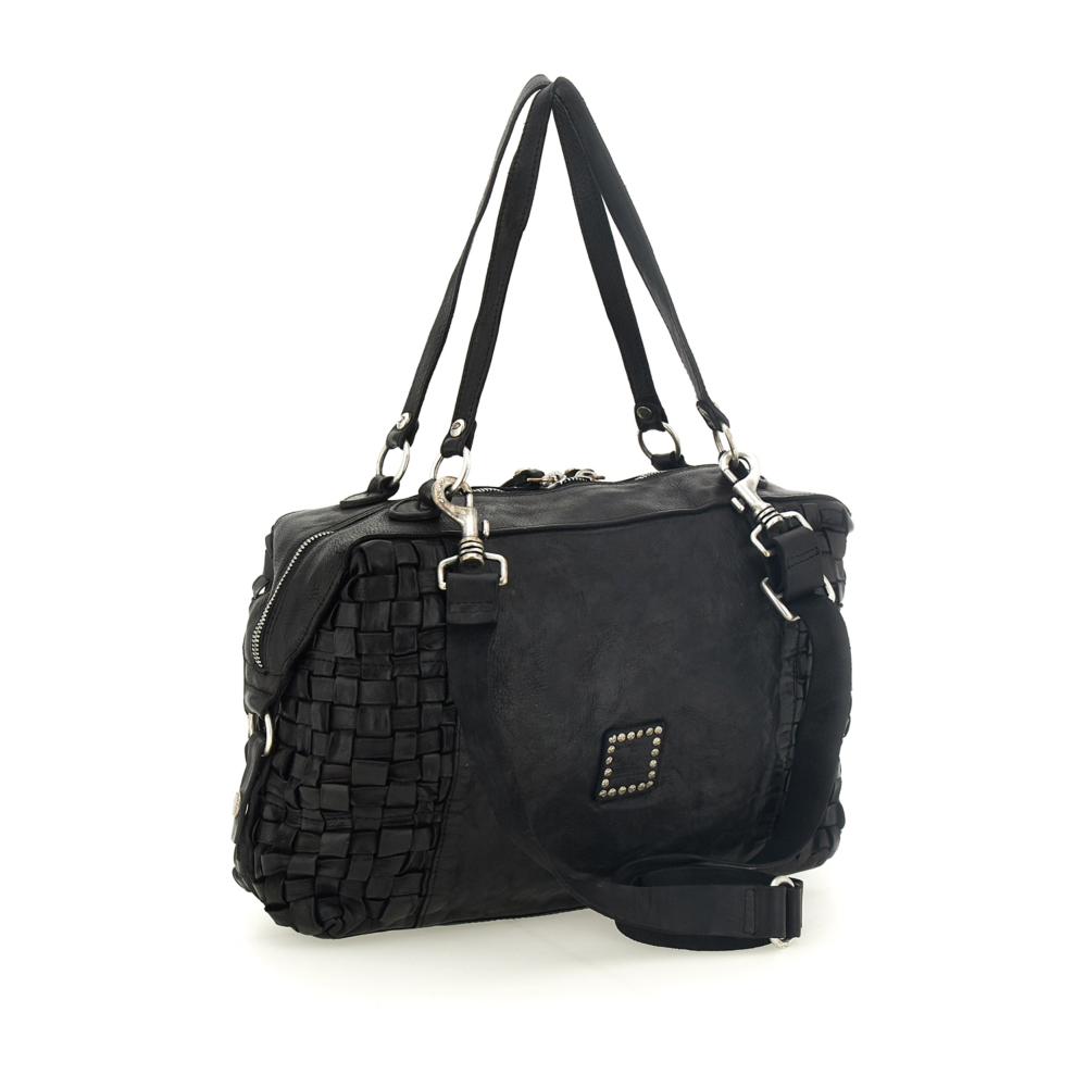 RACHELE - BOWLING BAG COW WOVEN