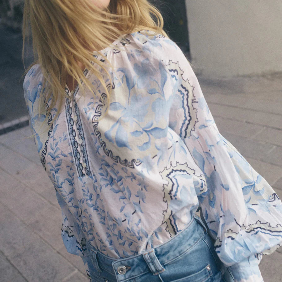 MMWylde Orchid Blouse Brunnera Blue