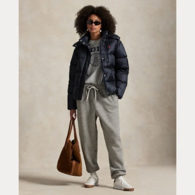 WATER-REPELLENT QUILTED DOWN JACKET NAVY