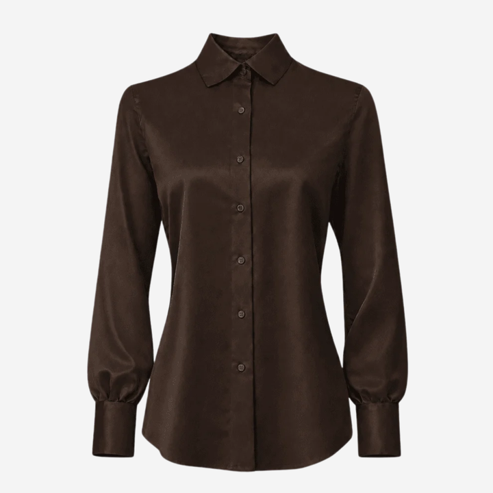 Classic Silkebluse Brown