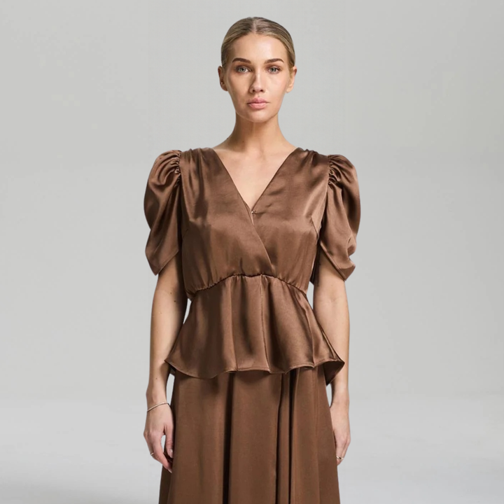 Emma Blouse Ombre Brown