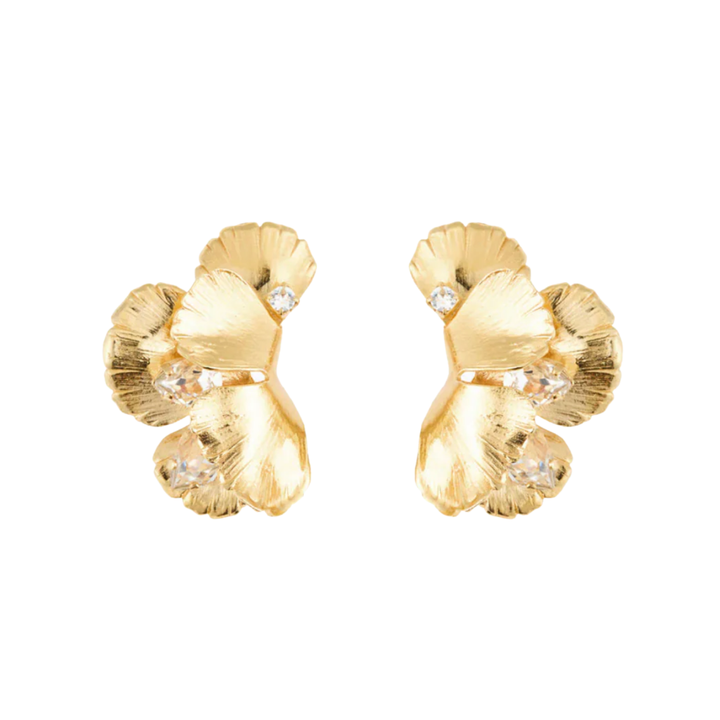 MALVA EARRINGS GOLD CRYSTAL