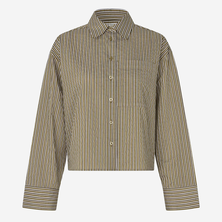 Vena Cropped Shirt Camel