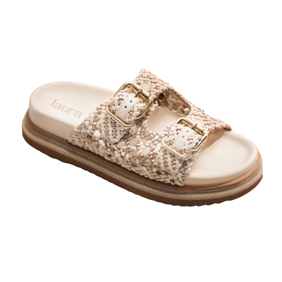 Woven Sandal Platinum White Naturale 663