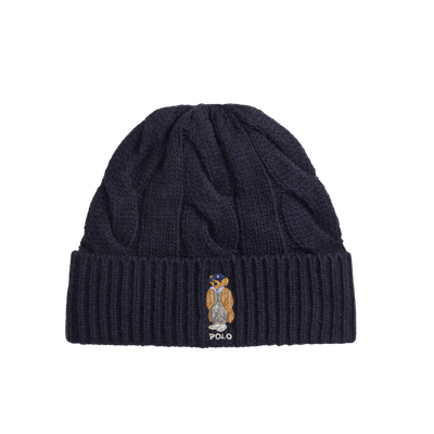 POLO BEAR CABLE WOOL-BLEND BEANIE