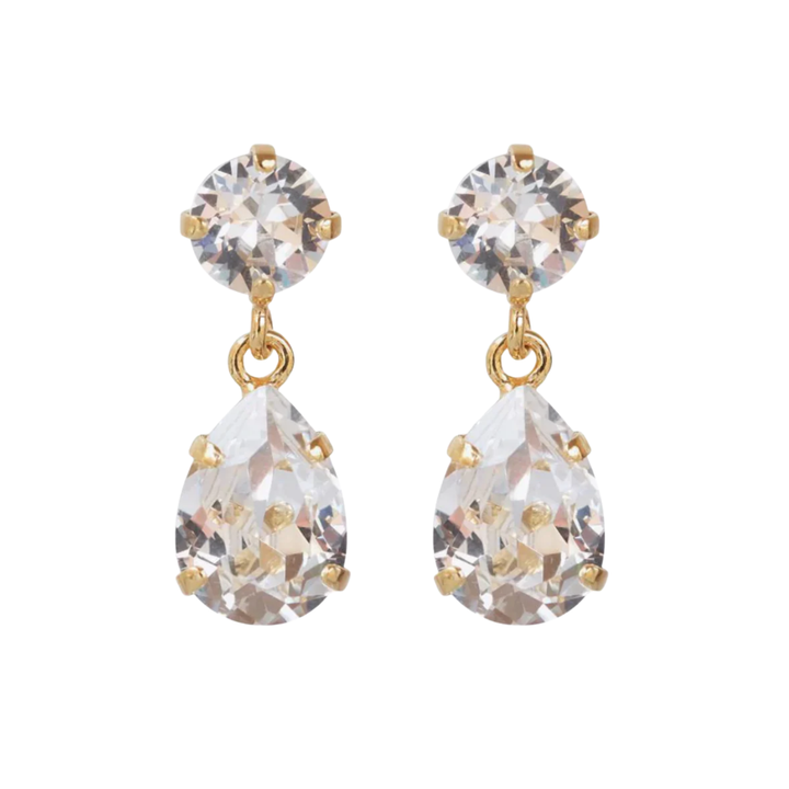 MINI DROP EARRINGS GOLD CRYSTAL