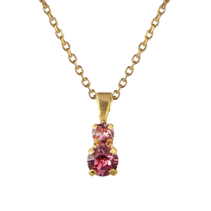 LEAH NECKLACE GOLD ROSE COMBO