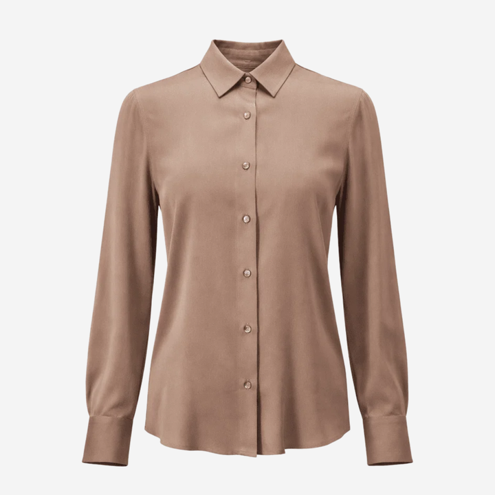 Classic Silkebluse Nougat