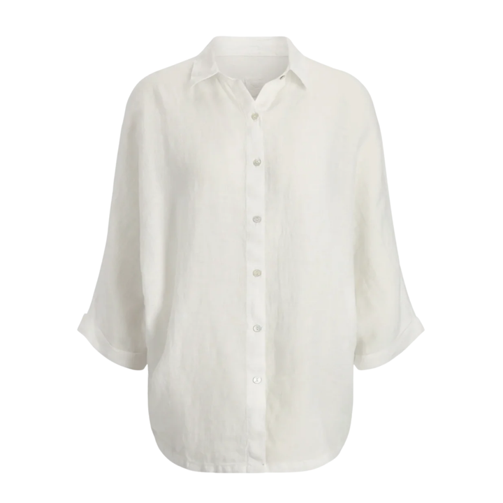 Linen Blouse Regular Fit White