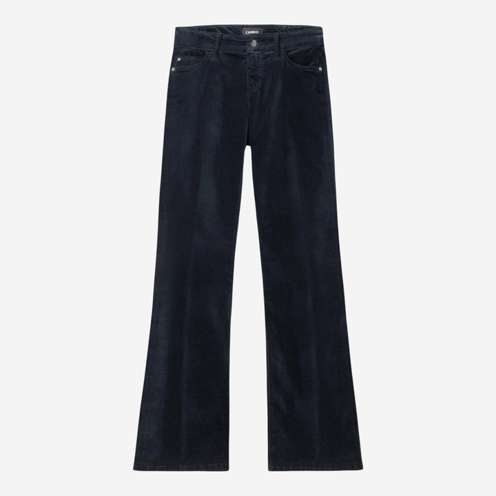 Paris Flared Viscose-Velvet Deep Night