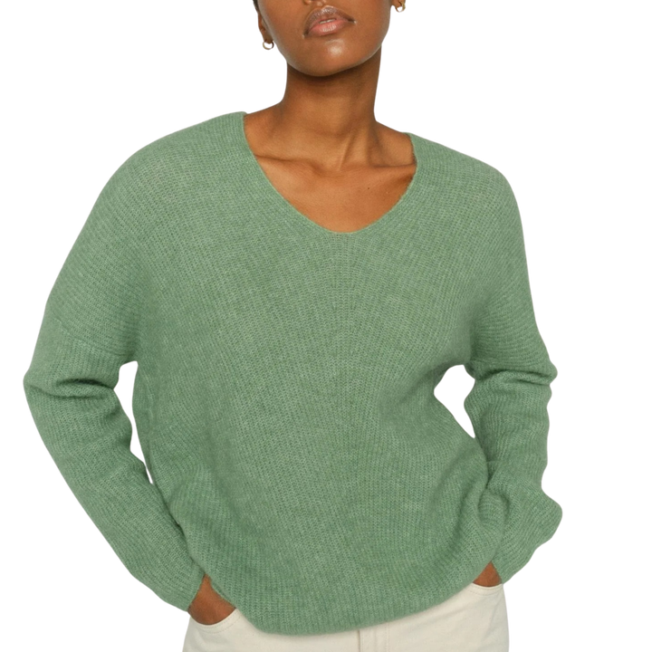 MMThora V-Neck Knit Turf Green