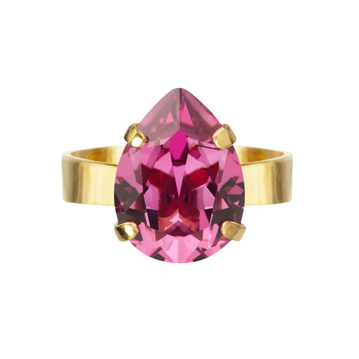 MINI DROP RING GOLD DARK ROSE
