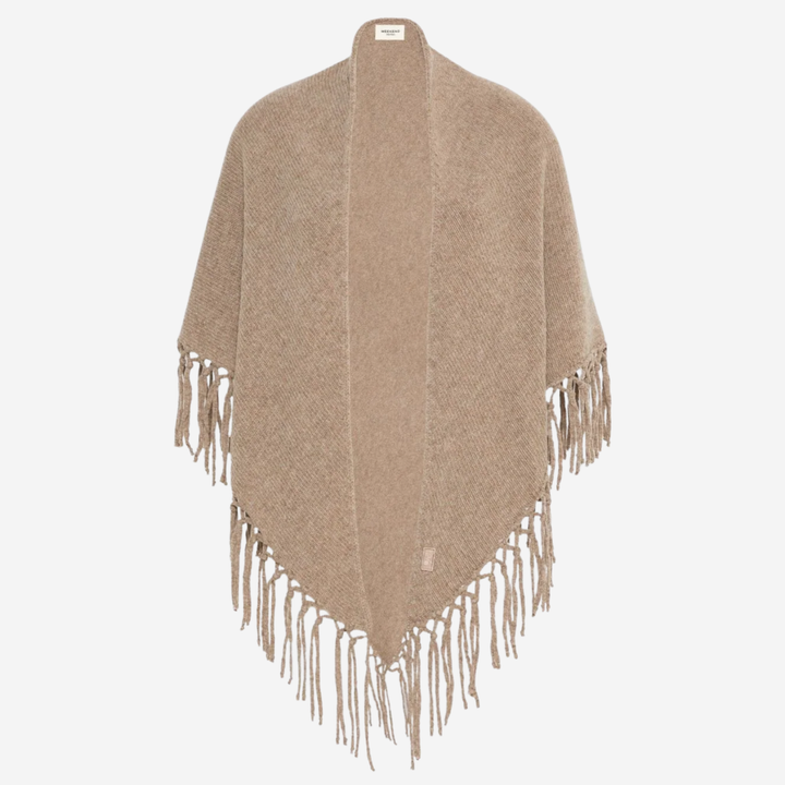 WKATORNADO Fringed Wool Shawl Turtledove Beige