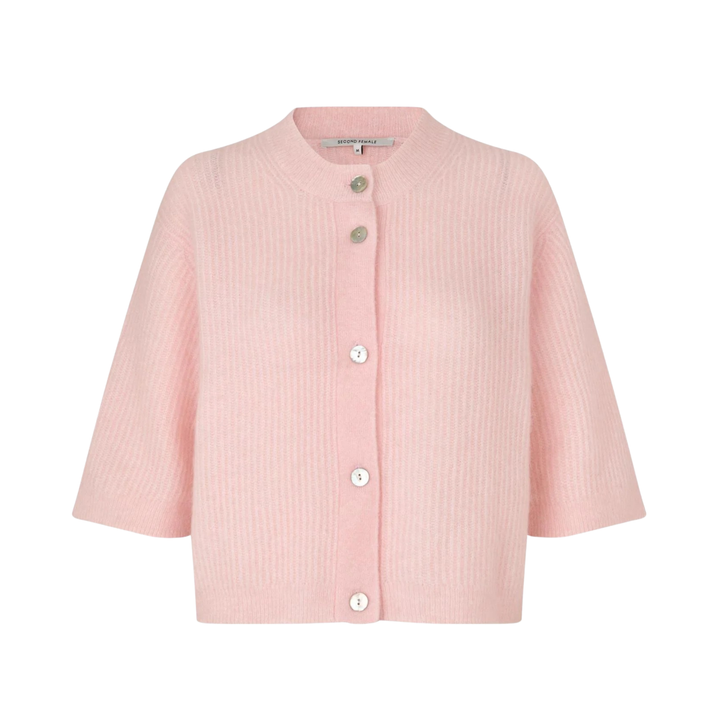 Andrea Knit Rib Cardigan Crystal Pink