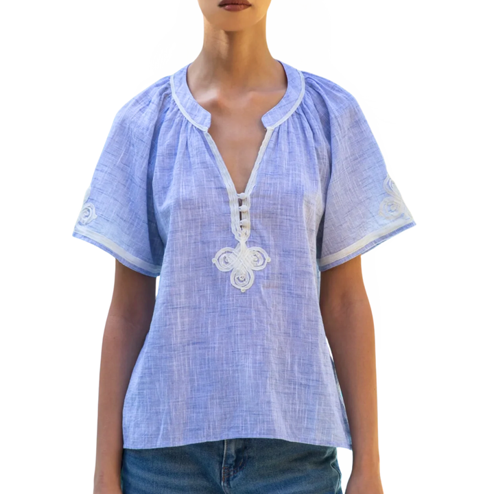 Foxglove Top Blue