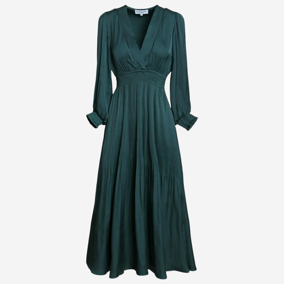 Adriel Solid Dress Emerald