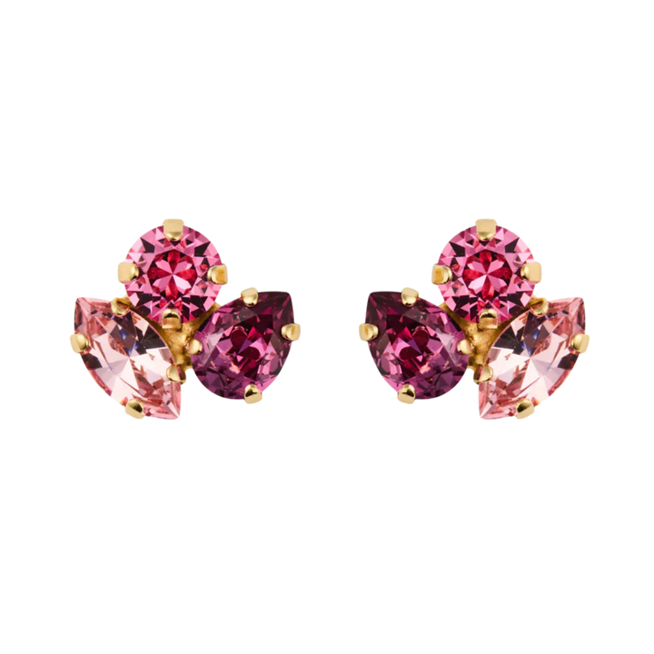 ANA EARRINGS GOLD	DARK ROSE COMBO