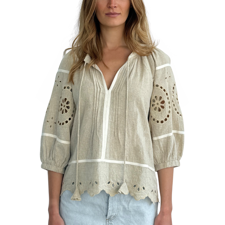 Mimosa Linen Top Natural