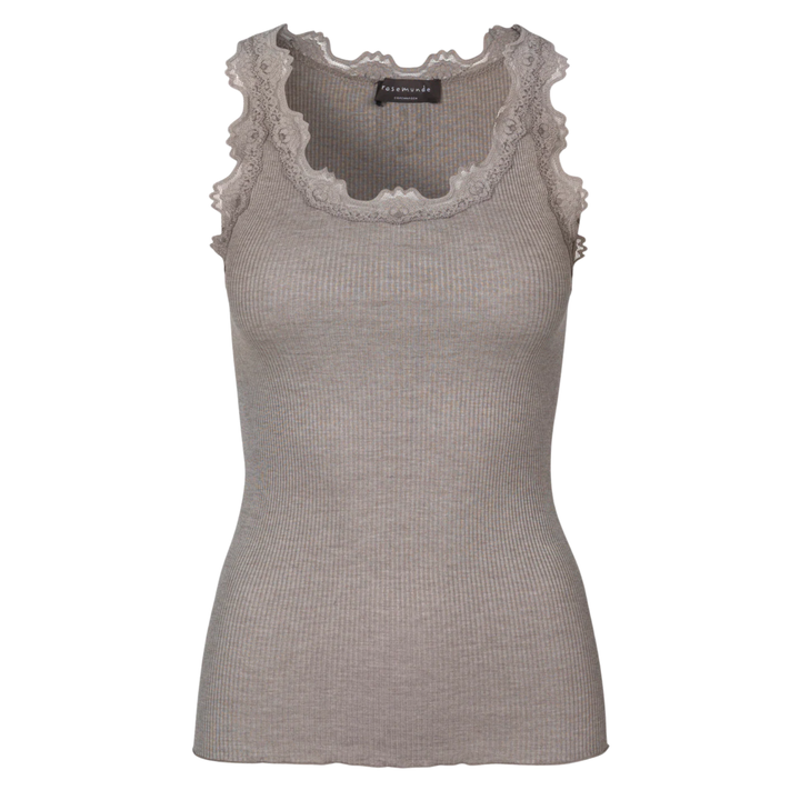 RWBabette U-Neck Lace Top Brown Melange