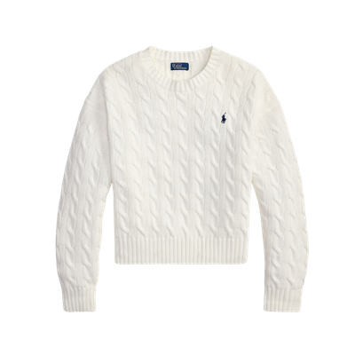 Polo Pony Relaxed Cable Knit Crewneck