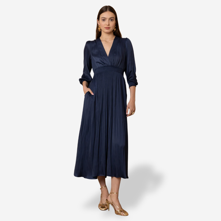Adriel Solid Dress Navy