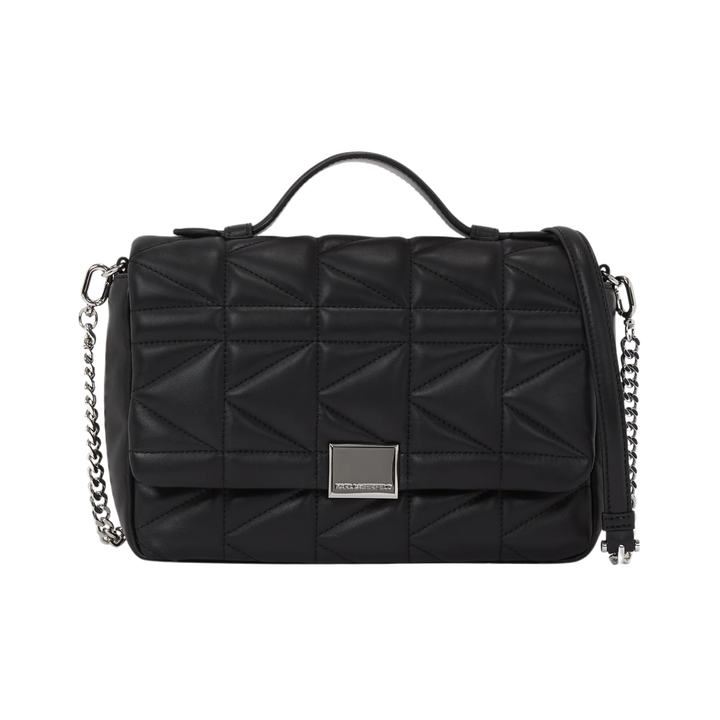 K/KUILT TOP HANDLE CROSSBODY BAG BLACK-NICKEL