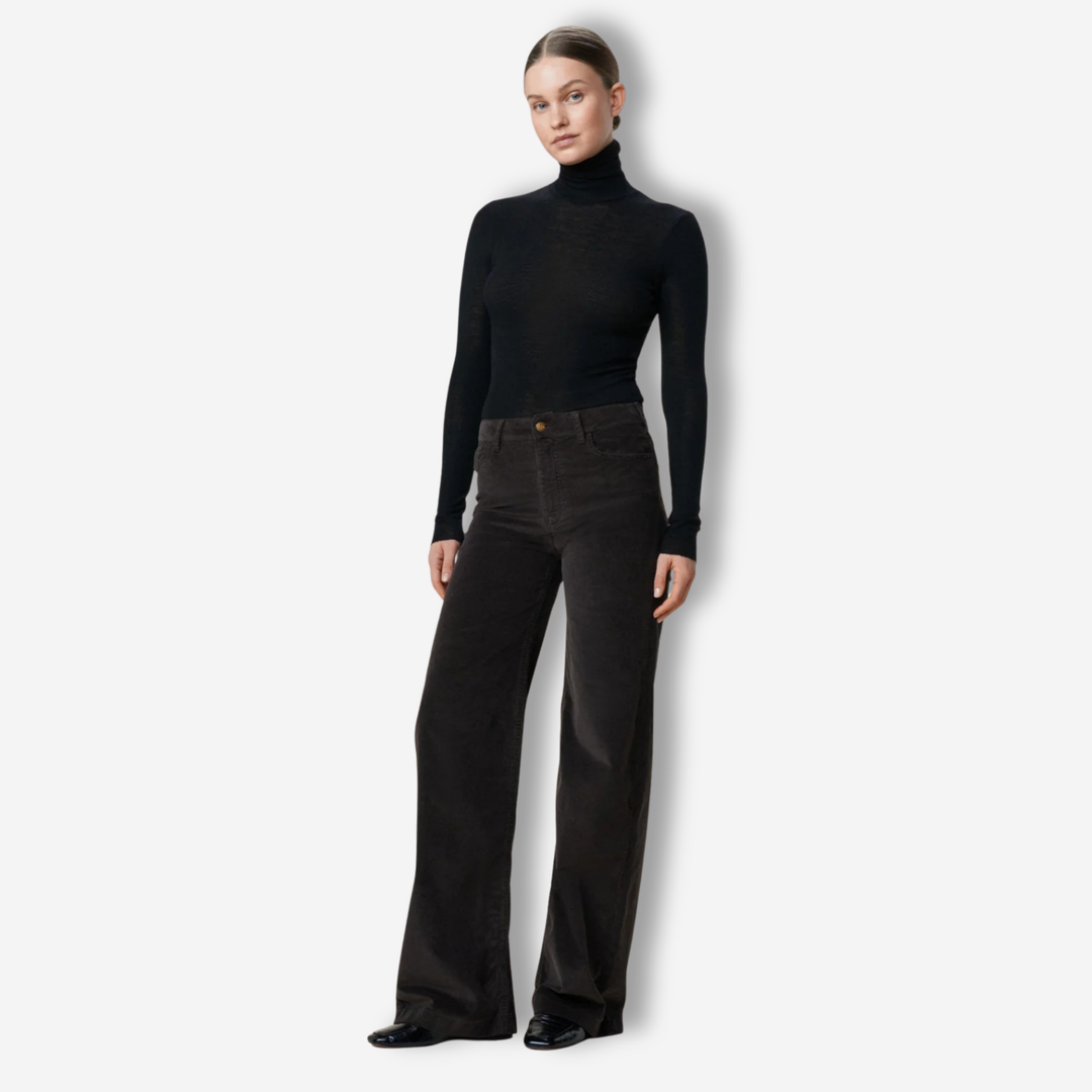 Palazzo Mistral Shiny Cord Chocolate Brown