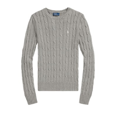CABLE-KNIT COTTON CREWNECK SWEATER