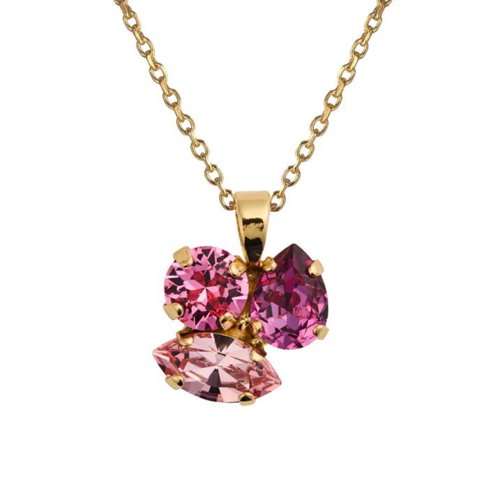ANA NECKLACE GOLD DARK ROSE COMBO