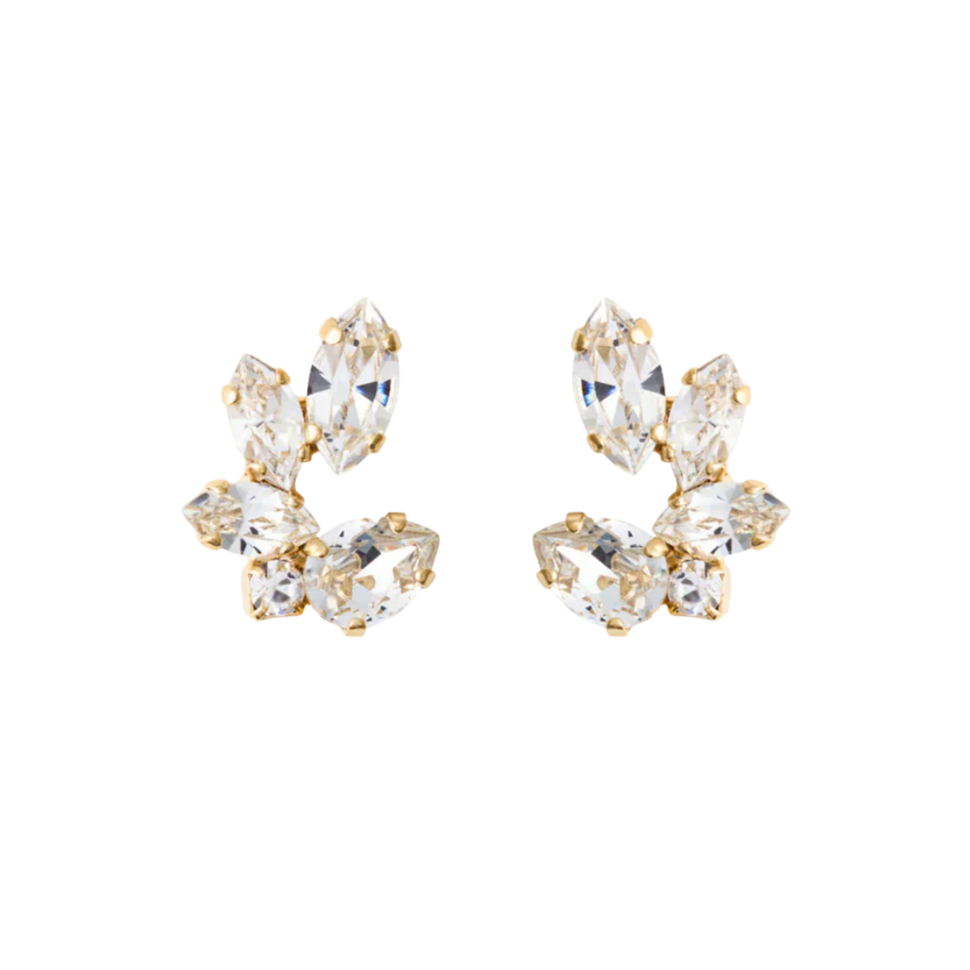 CLARE EARRINGS GOLD CRYSTAL