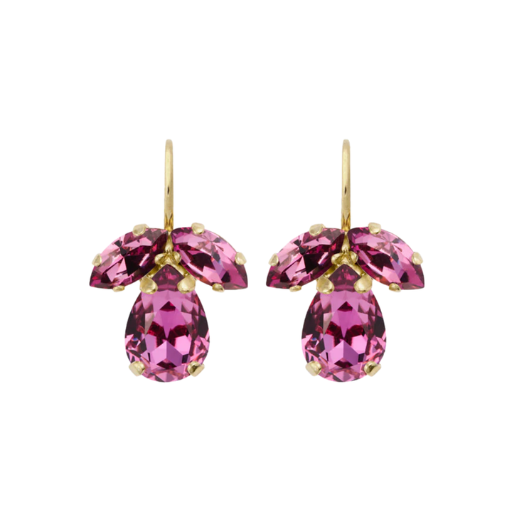 PETITE TIMO EARRINGS GOLD DARK ROSE