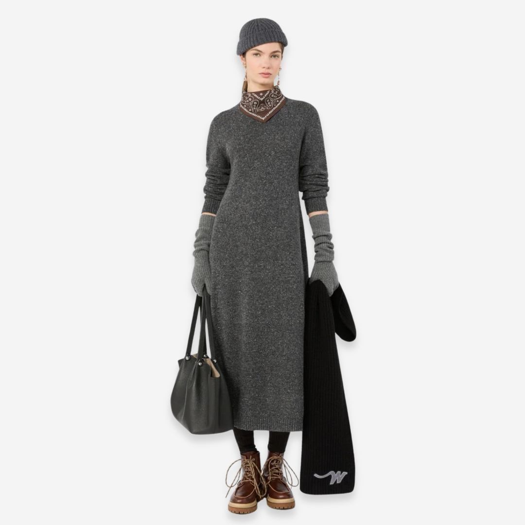 WKDGOCCIA Wool-Blend Tweed Dress
