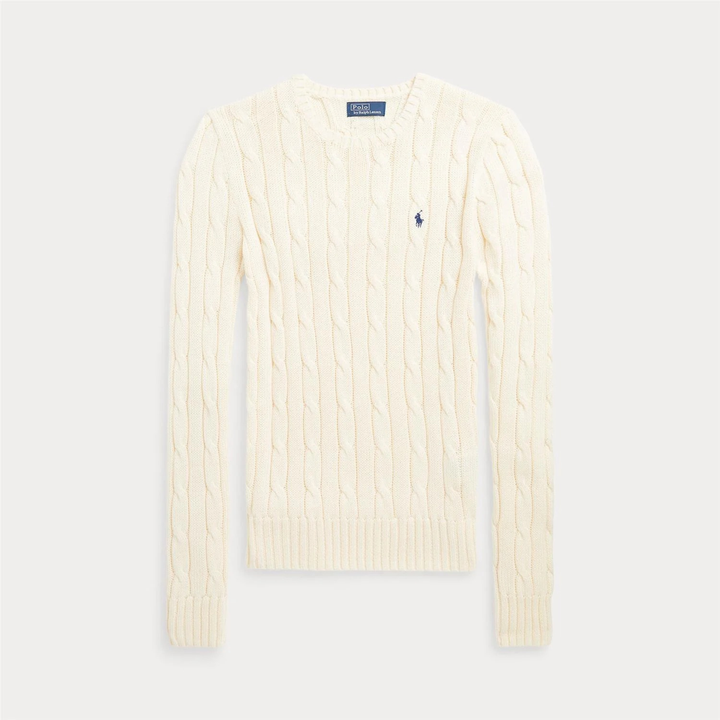 Cable Wool-Cashmere Crewneck Jumper Cream