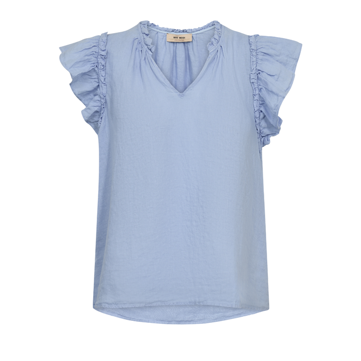 MMTea Linen Blouse Brunnera Blue