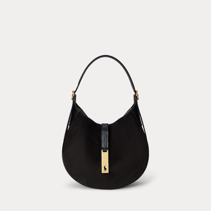 POLO ID SUEDE SMALL SHOULDER BAG BLACK