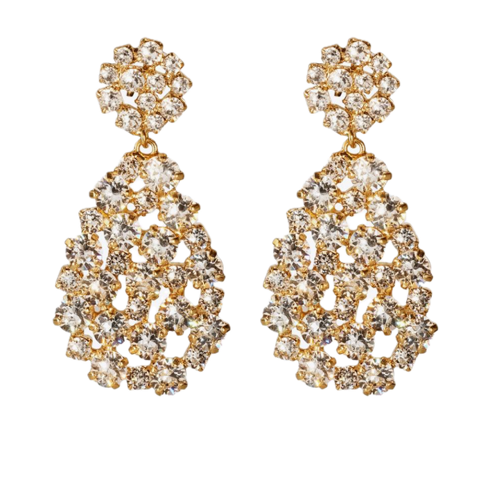 HANNA EARRINGS GOLD CRYSTAL