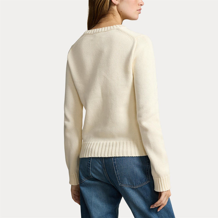 FLAG COTTON CREWNECK SWEATER CREAM