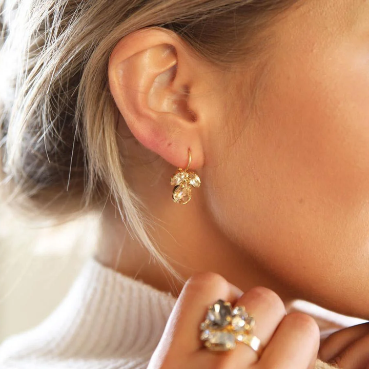 PETITE TIMO EARRINGS GOLD GOLDEN SHADOW / SILK