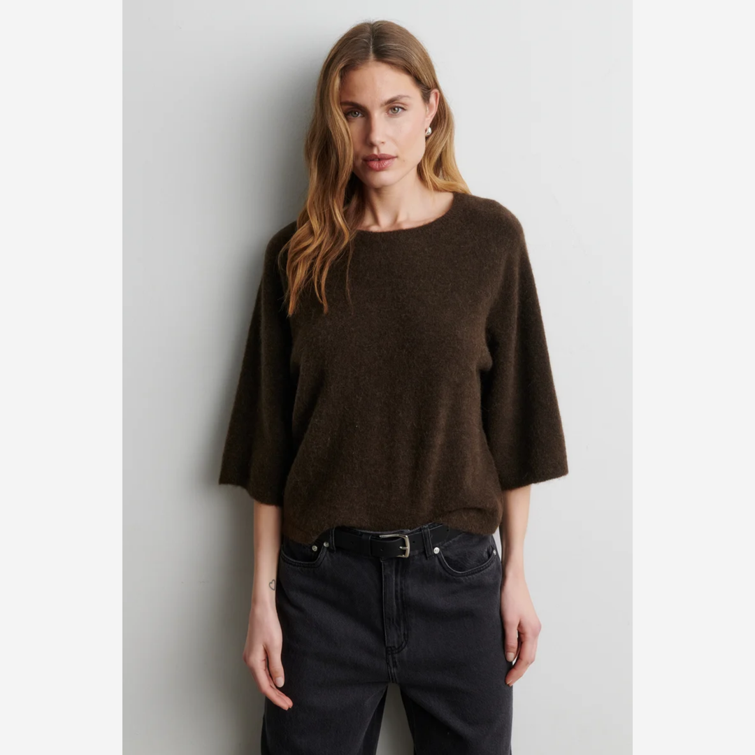 Gabby Knit SS O-Neck Demitasse