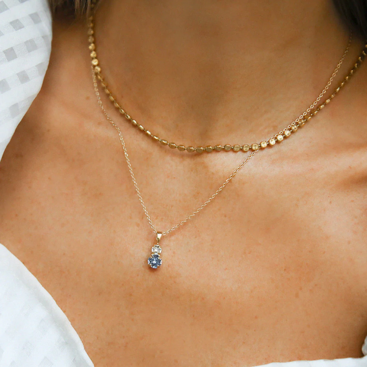 LEAH NECKLACE GOLD BLUE COMBO