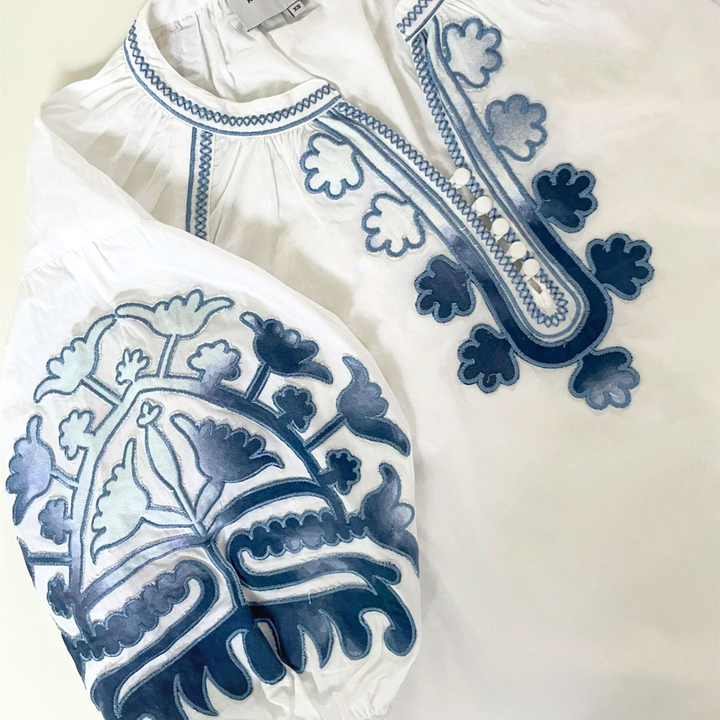 Cherry Top White with Denim