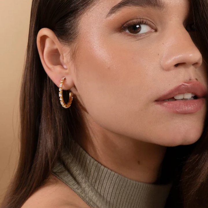 EVELYNE LOOPS GOLD CRYSTAL