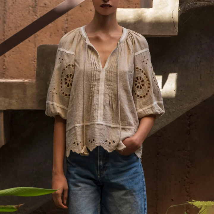 Mimosa Linen Top Natural